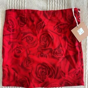 Rose pencil mini skirt